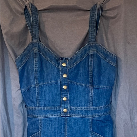 Denim Button-Front Dress - Picture 2 of 5